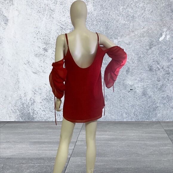 Lovers + Friends Red Trenton Paradise Cold Shoulder S - Picture 6 of 10